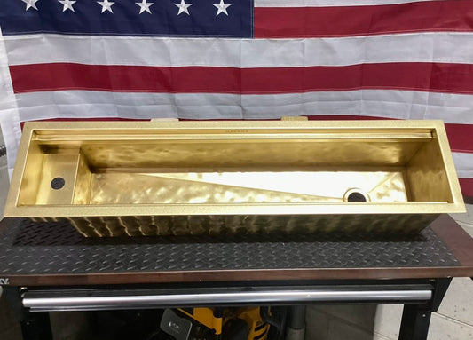 Beverage Ice Trough Sink - Premium Brass