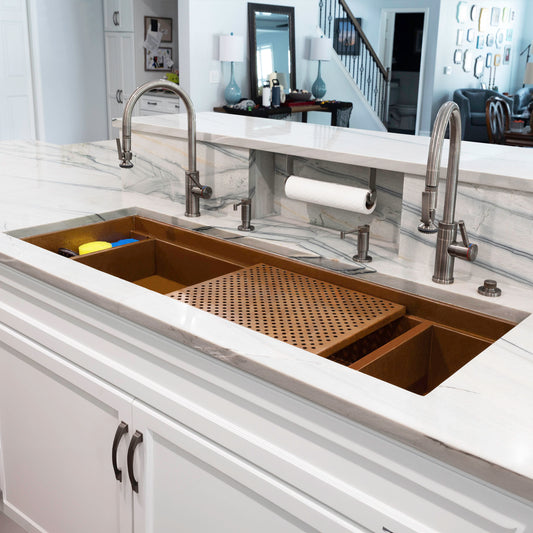 Eclipse Dual-Tier Sink - Pure Copper - Havens | Luxury Metals