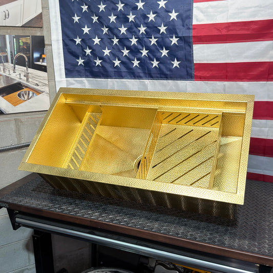 Eclipse Dual-Tier Sink - Premium Brass