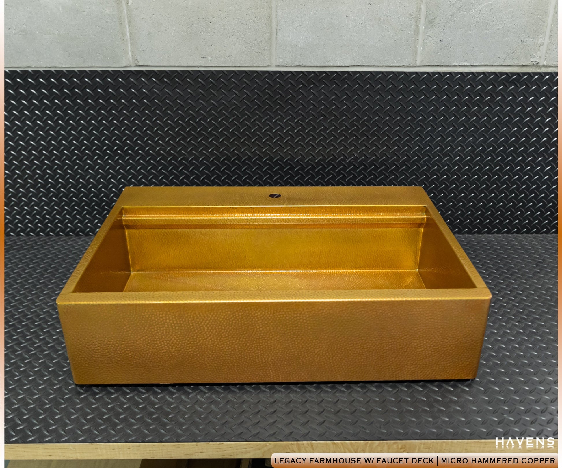 Custom Topmount Farmhouse Sink - Pure Copper - Havens | Luxury Metals