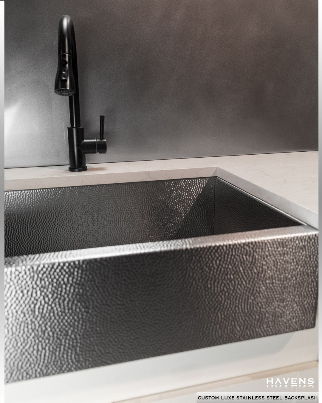 Stainless Steel Backsplash - Custom Size - Havens | Luxury Metals