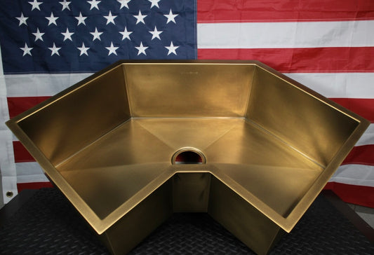 Corner Sink - Premium Brass