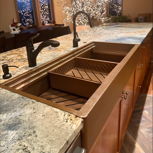 Eclipse Farmhouse Sink - Pure Copper