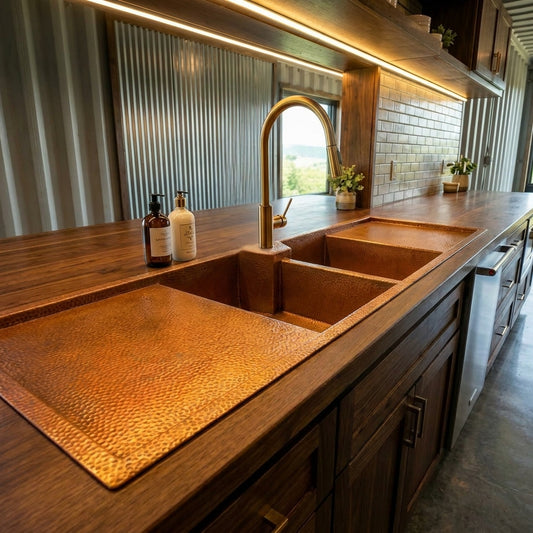 Drainboard Sink - Pure Copper