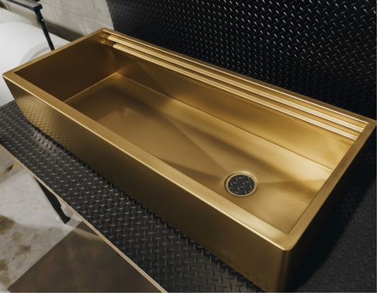 Eclipse Farmhouse Sink - Premium Brass