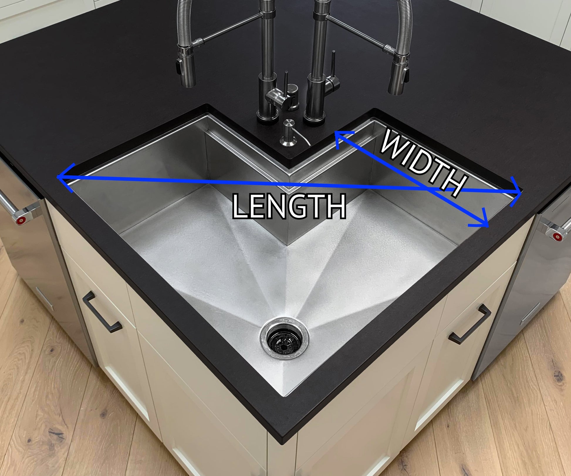 Corner Sink - Stainless