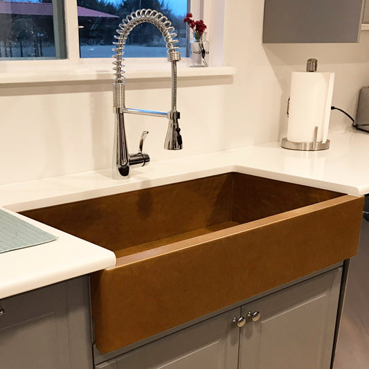 Heritage Farmhouse Sink - Pure Copper - Havens Luxury Metals - Made in USA