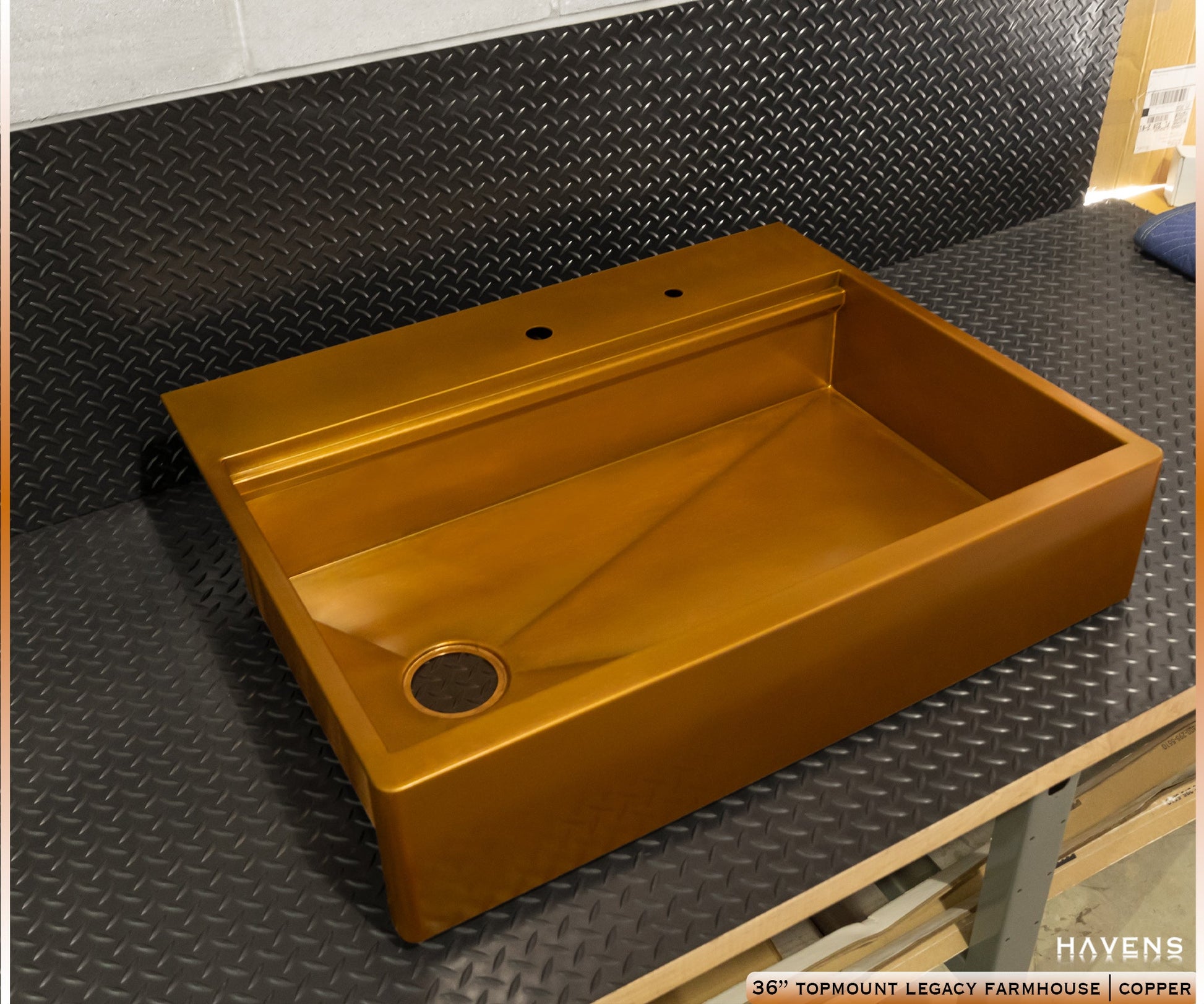 Custom Topmount Farmhouse Sink - Pure Copper - Havens | Luxury Metals