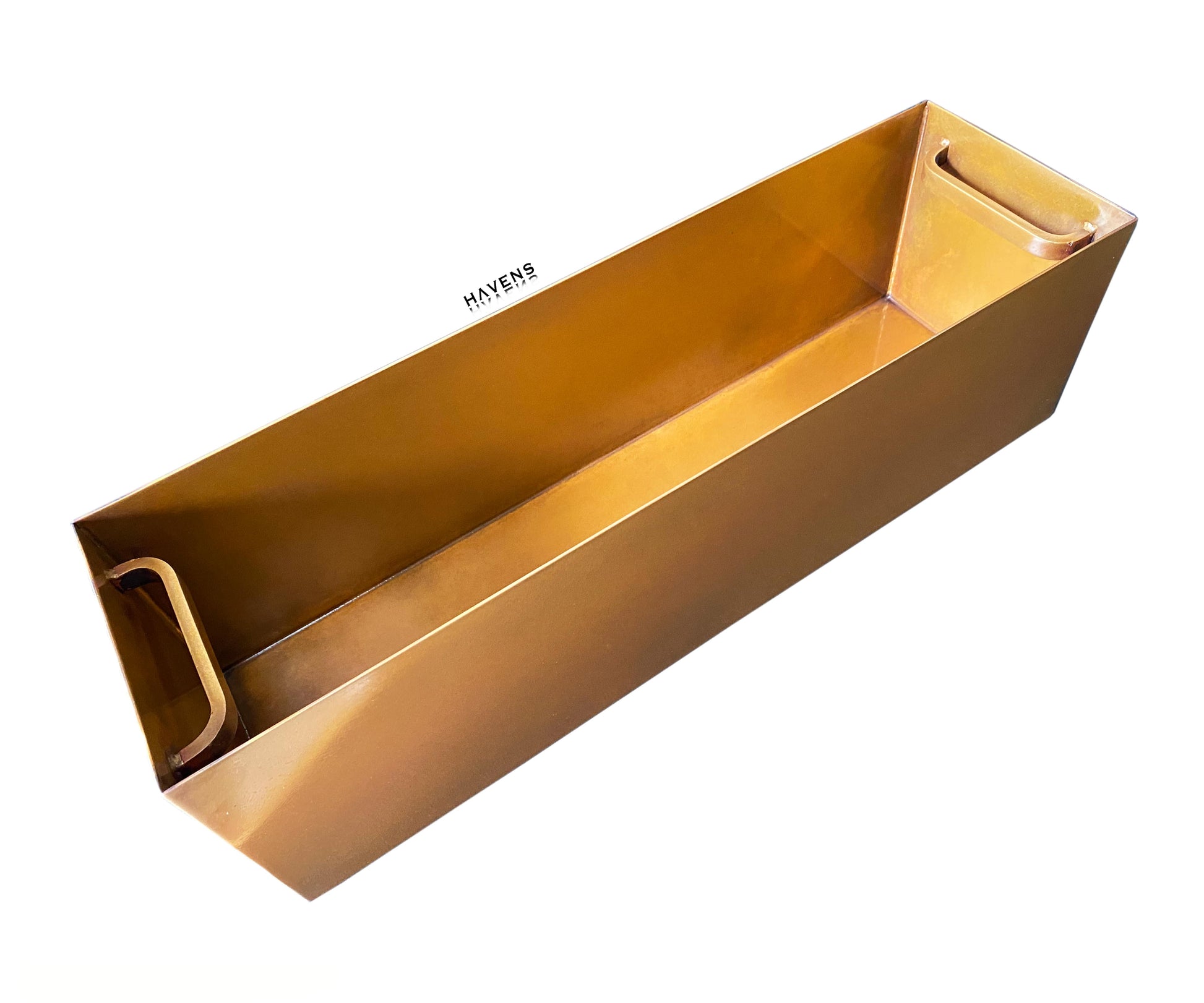 Copper Beverage Trough for Champagne with handles for easy transport