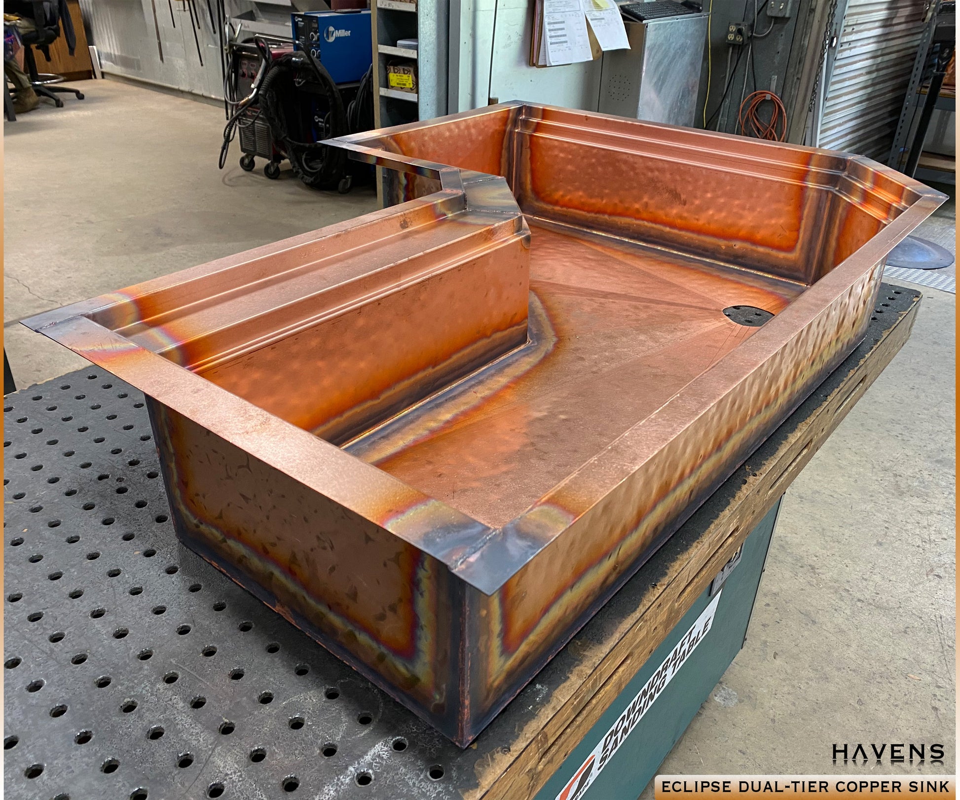 Custom Corner Sink - Pure Copper - Havens | Luxury Metals