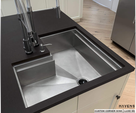 Custom Corner Sink - Stainless - Havens | Luxury Metals
