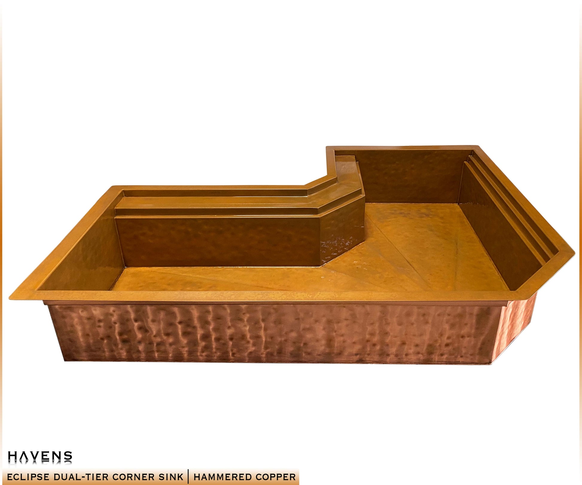 Custom Corner Sink - Pure Copper - Havens | Luxury Metals