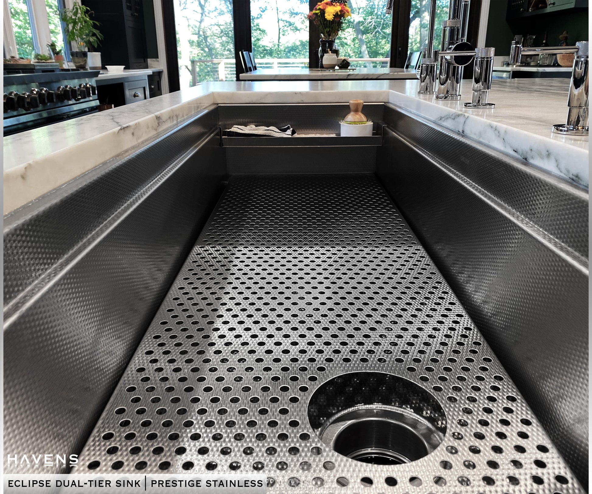 Eclipse Dual-Tier Sink - Stainless Steel - Havens | Luxury Metals