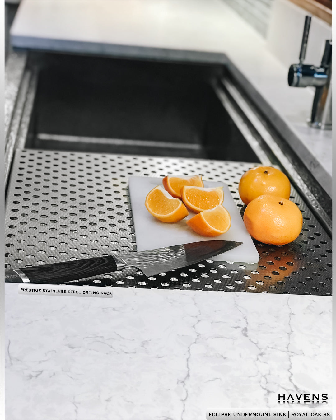 Eclipse Dual-Tier Farmhouse Sink - Stainless Steel