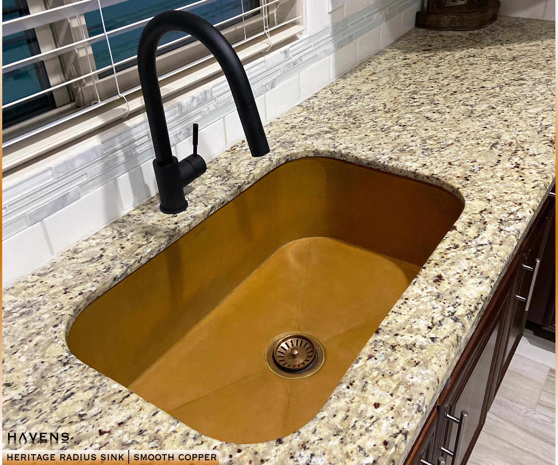 Custom Radius Corner Sink - Copper - Havens | Luxury Metals