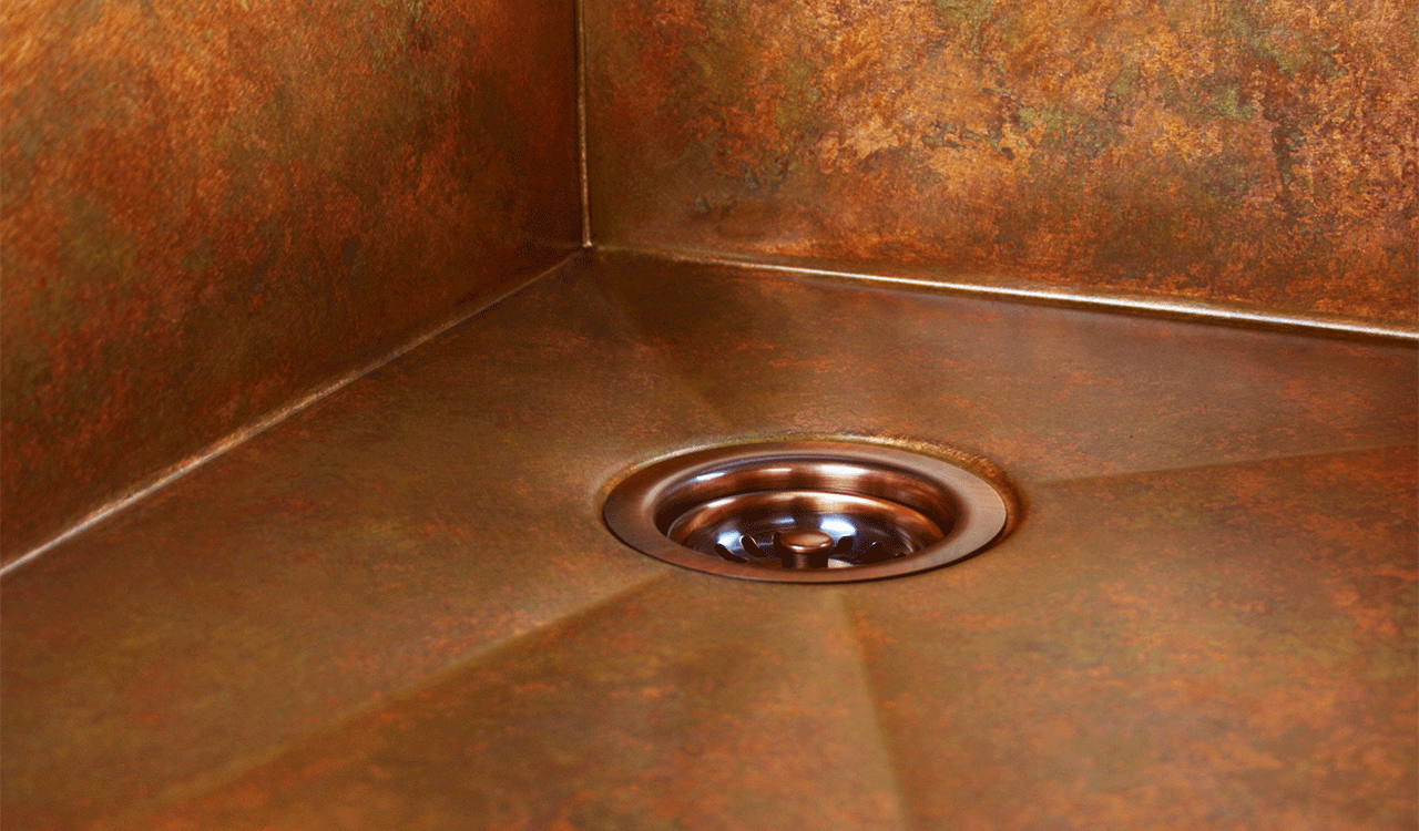 solid copper kitchen sink drain