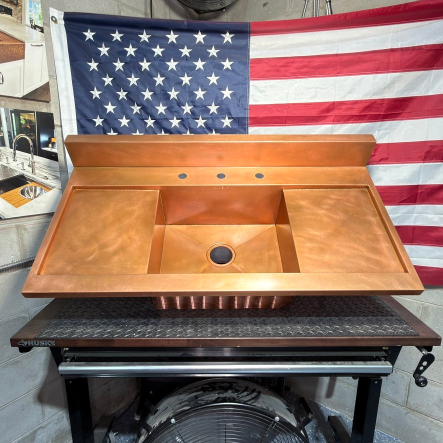 Drainboard Sink - Pure Copper