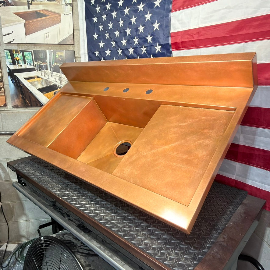 Drainboard Sink - Pure Copper