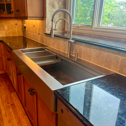 Topmount Farmhouse Sink - Stainless Steel