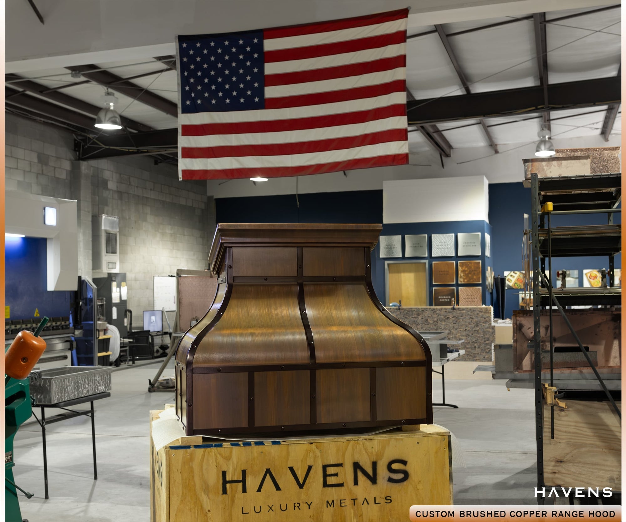 Custom Copper Range Hood, USA Made - Havens