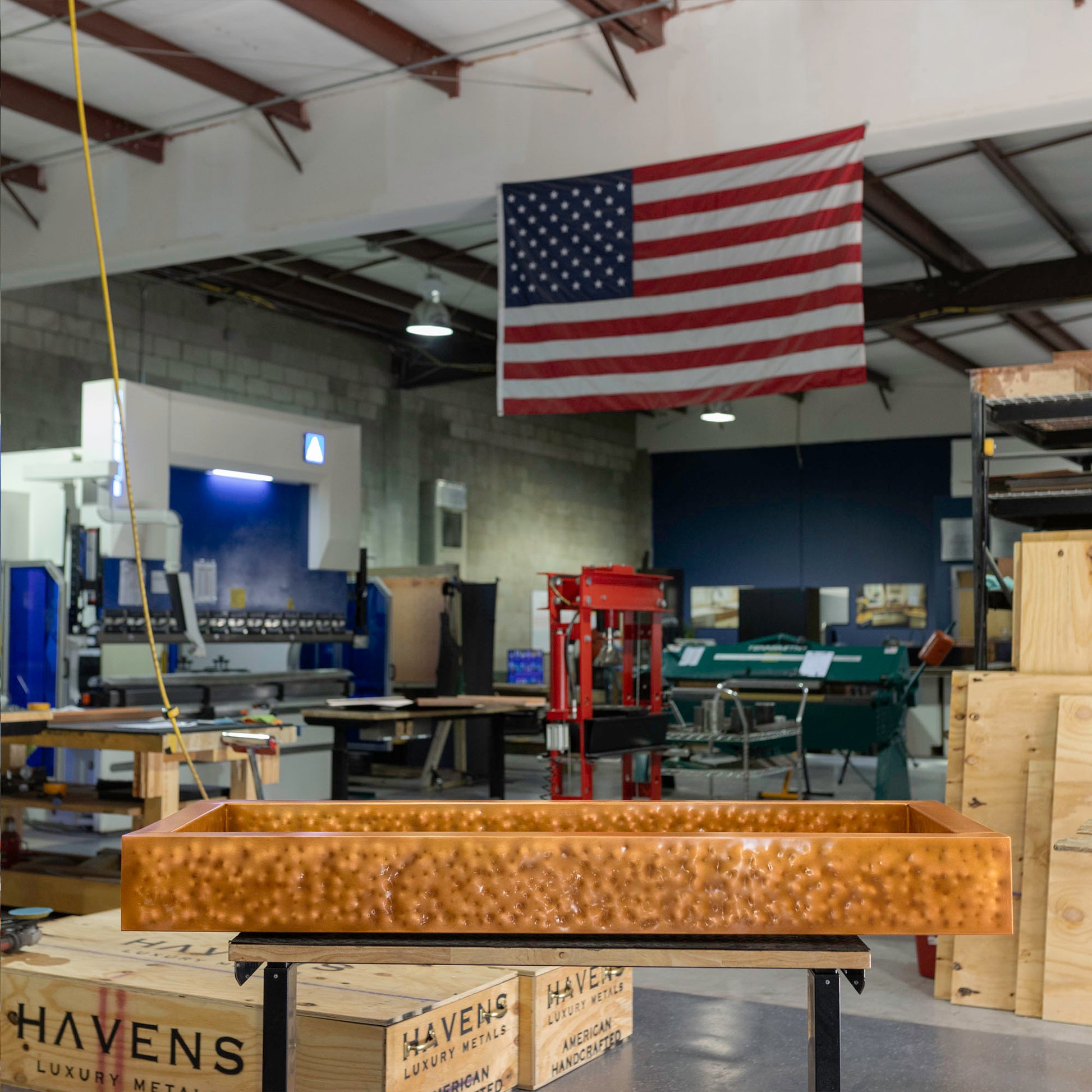 Custom Farmhouse Trough Sink - Pure Copper - Havens | Luxury Metals