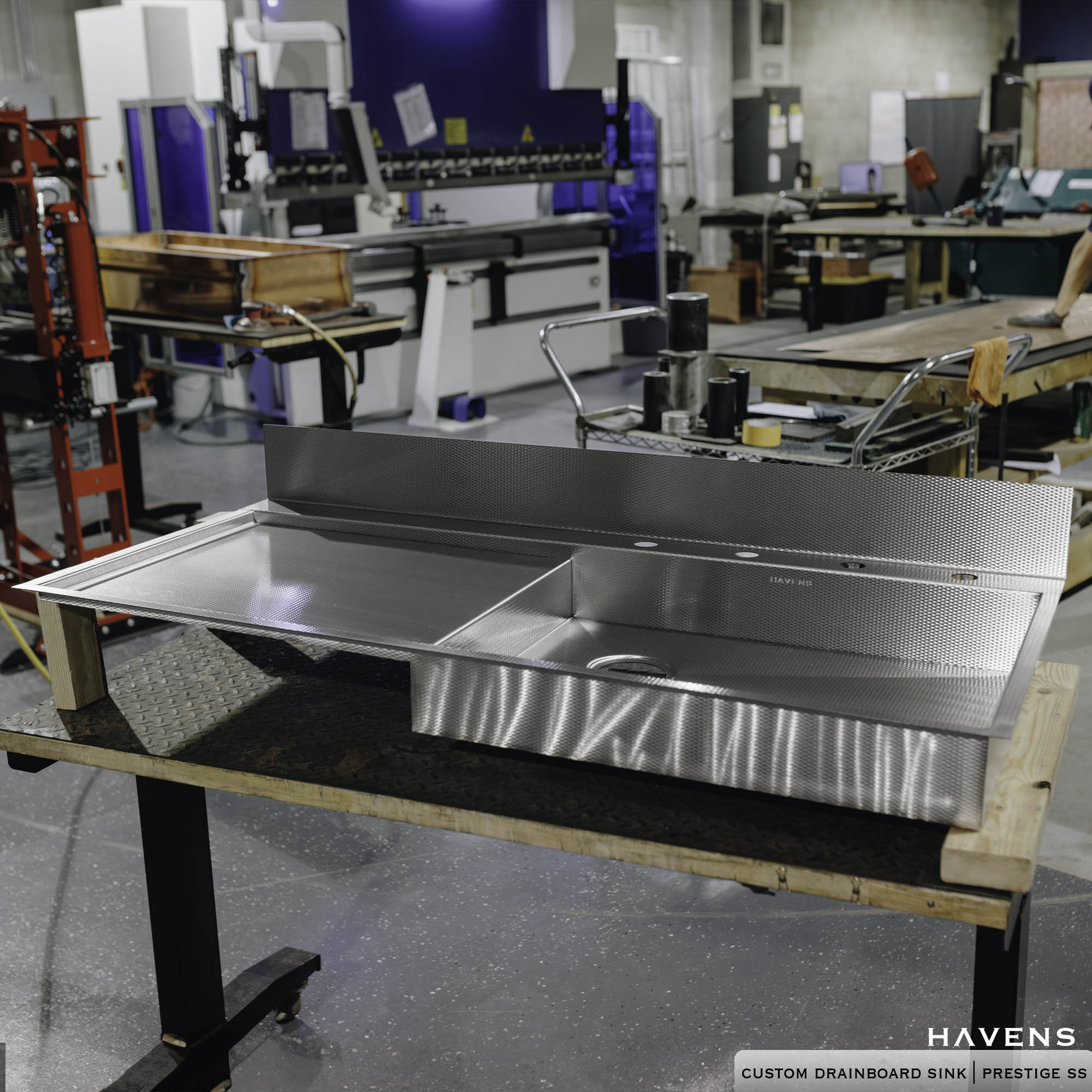 Custom Double Drainboard Sink - Stainless - Havens