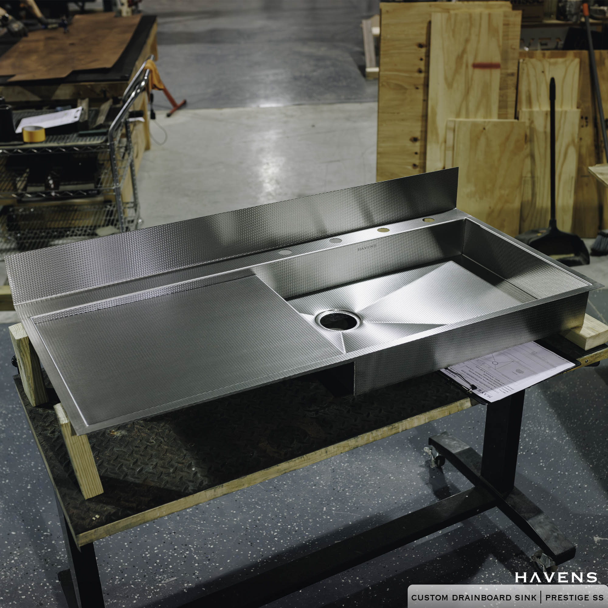 Custom Drainboard Sink - Stainless - Havens | Luxury Metals