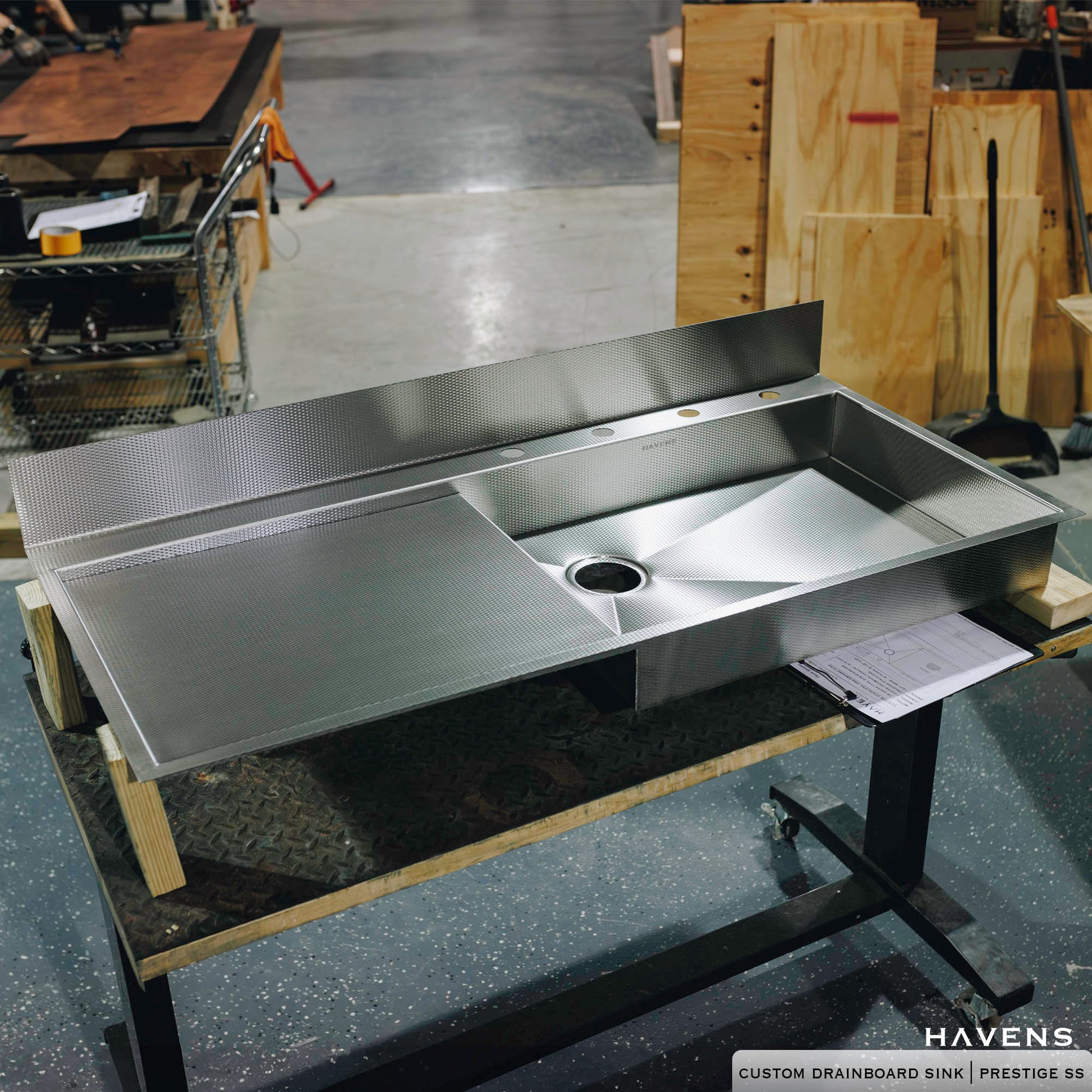 Custom Drainboard Sink - Stainless - Havens | Luxury Metals