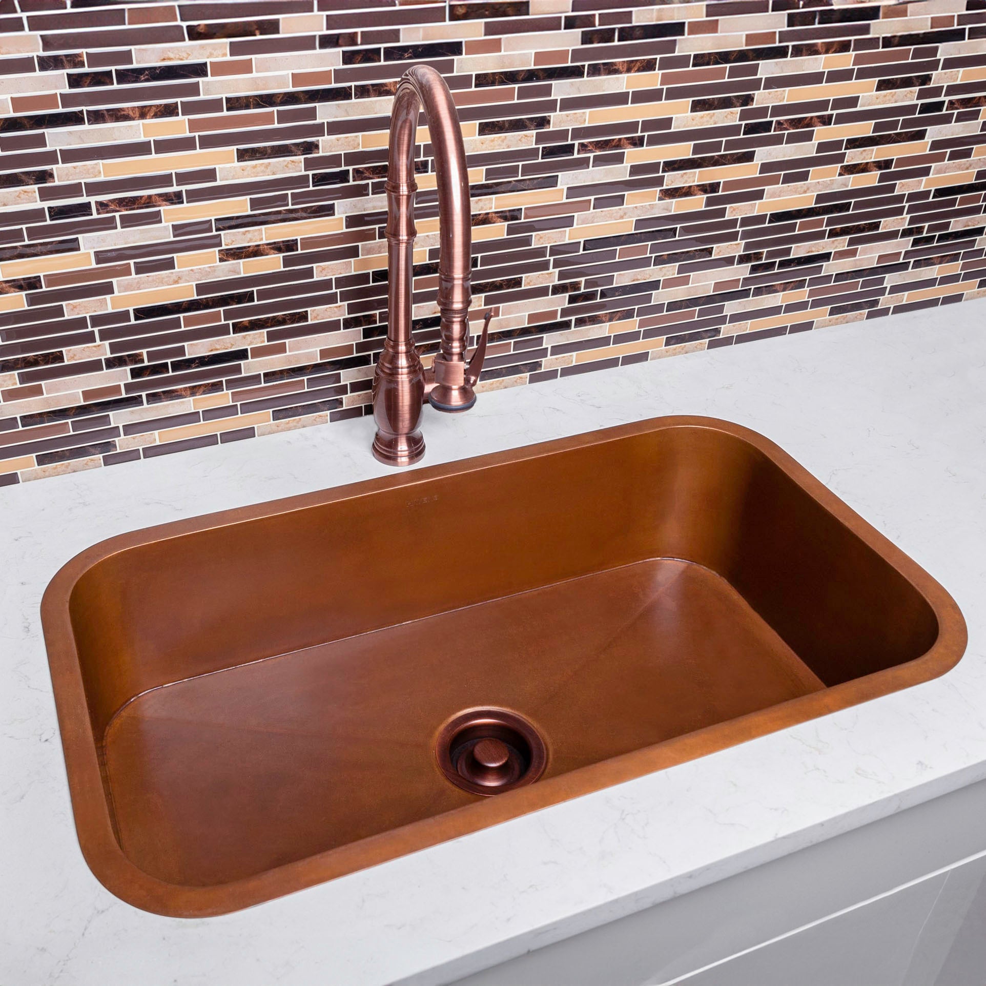 Custom Radius Corner Sink - Copper - Havens | Luxury Metals