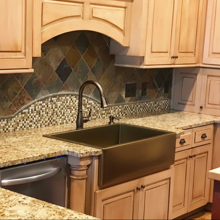 Dark Natural Brass Heritage farmhouse sink