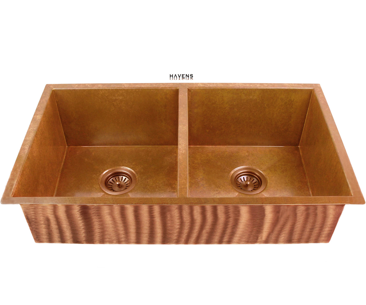 Heritage Undermount Sink - Natural Copper - Havens Luxury Metals