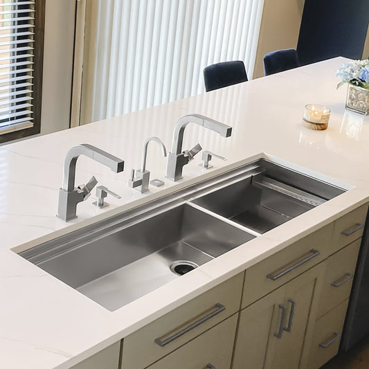 Eclipse Double Bowl Sink - Stainless Steel