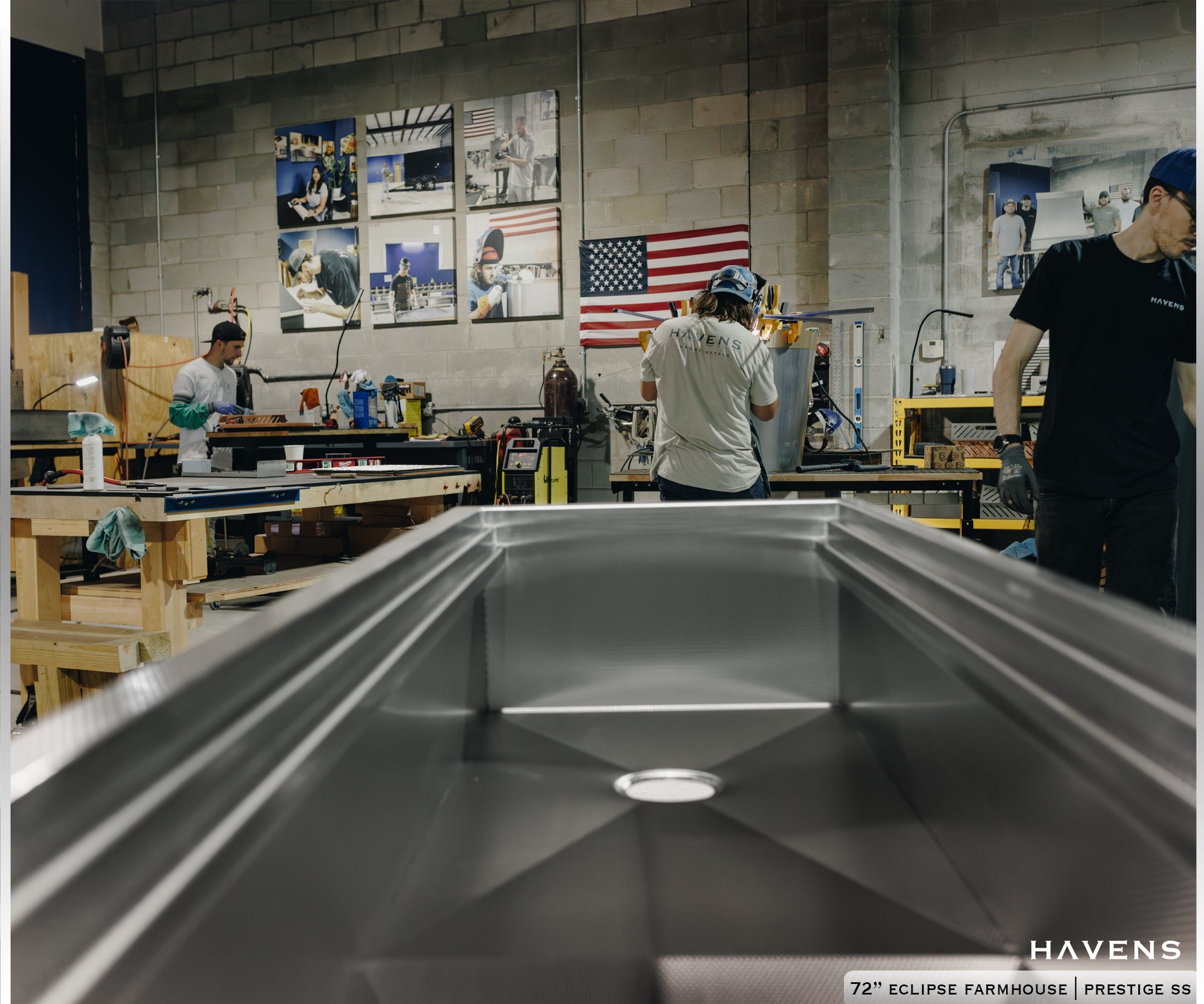 Eclipse Farmhouse Sink - Stainless Steel - Havens | Luxury Metals