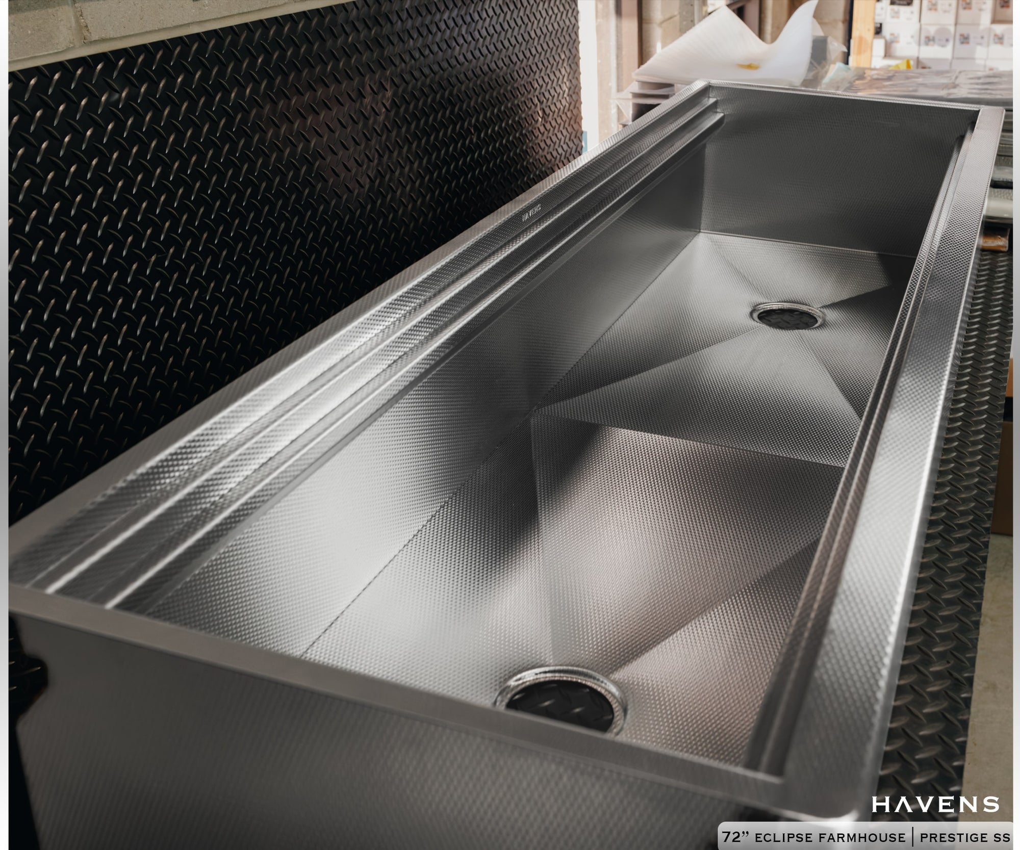 Eclipse Dual-Tier Farmhouse Sink - Stainless Steel