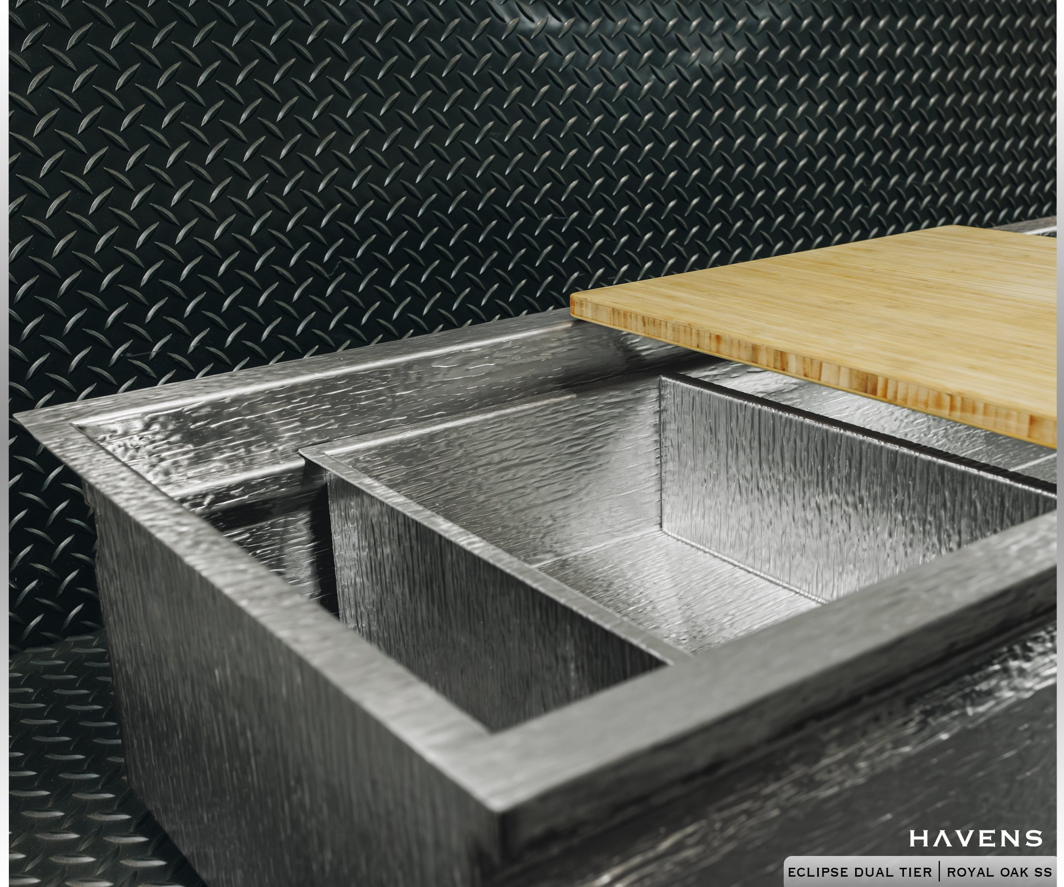 Eclipse Dual-Tier Sink - Stainless Steel - Havens | Luxury Metals