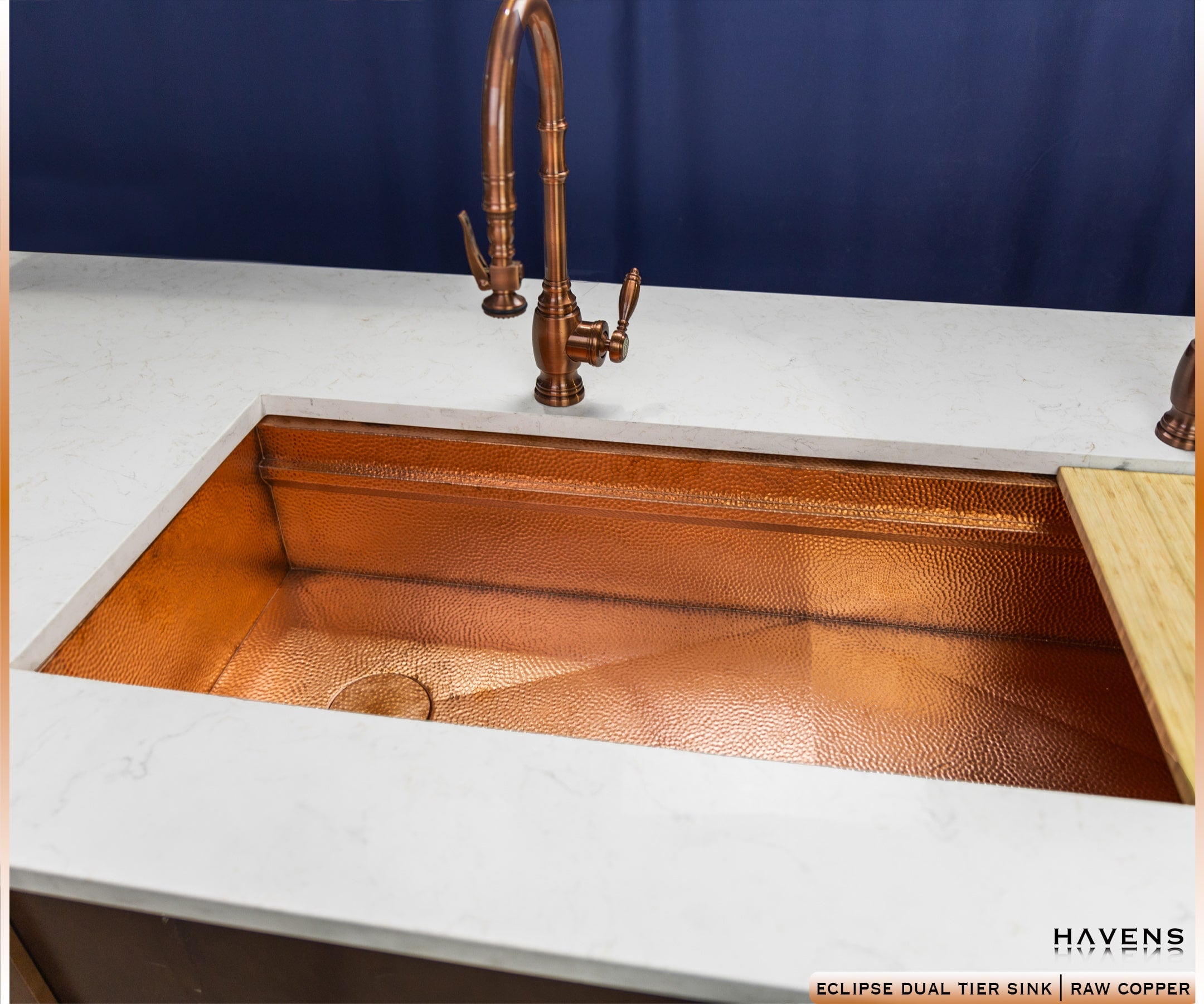 Eclipse Dual-Tier Sink - Pure Copper - Havens | Luxury Metals