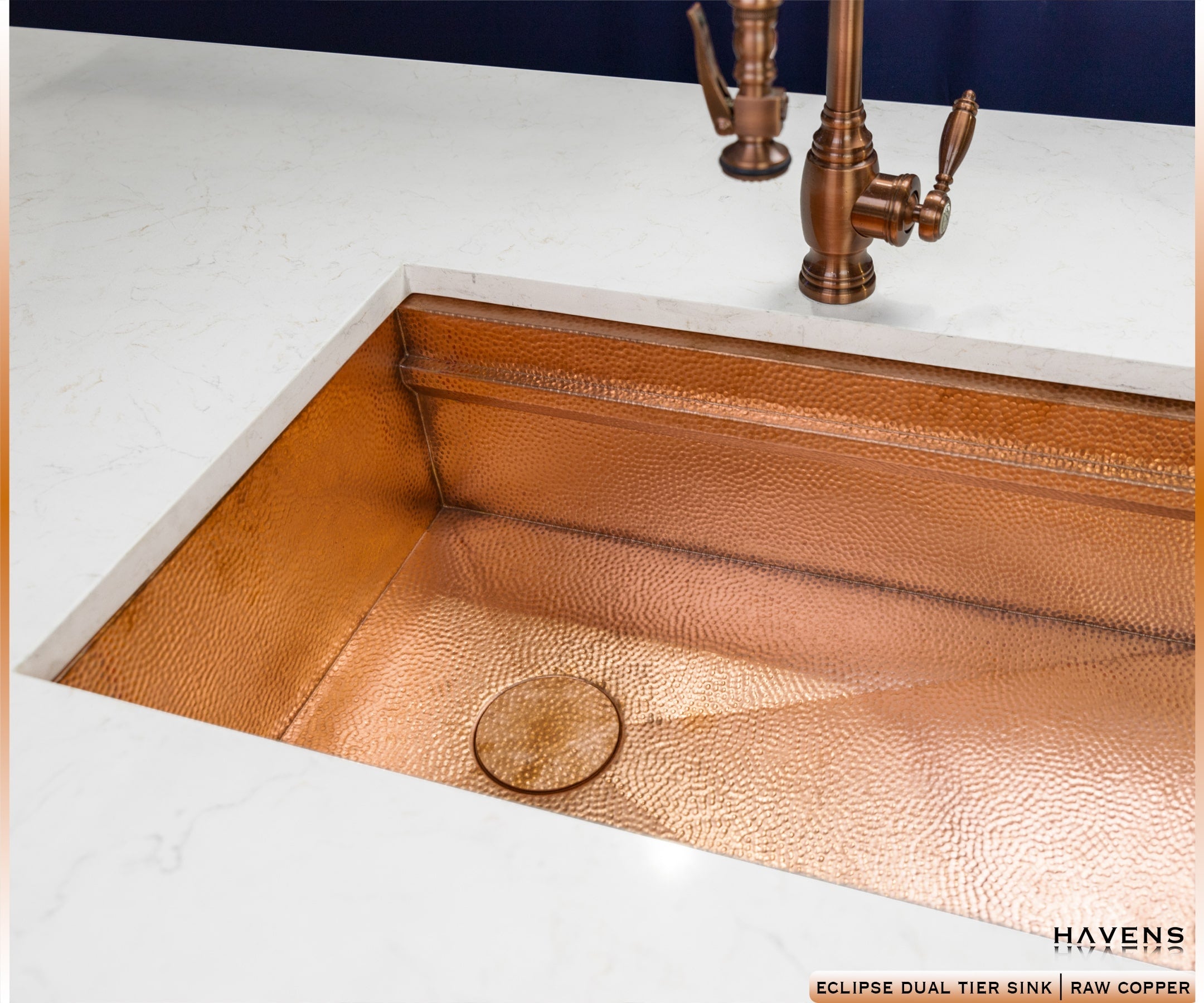 Eclipse Dual-Tier Sink - Pure Copper - Havens | Luxury Metals