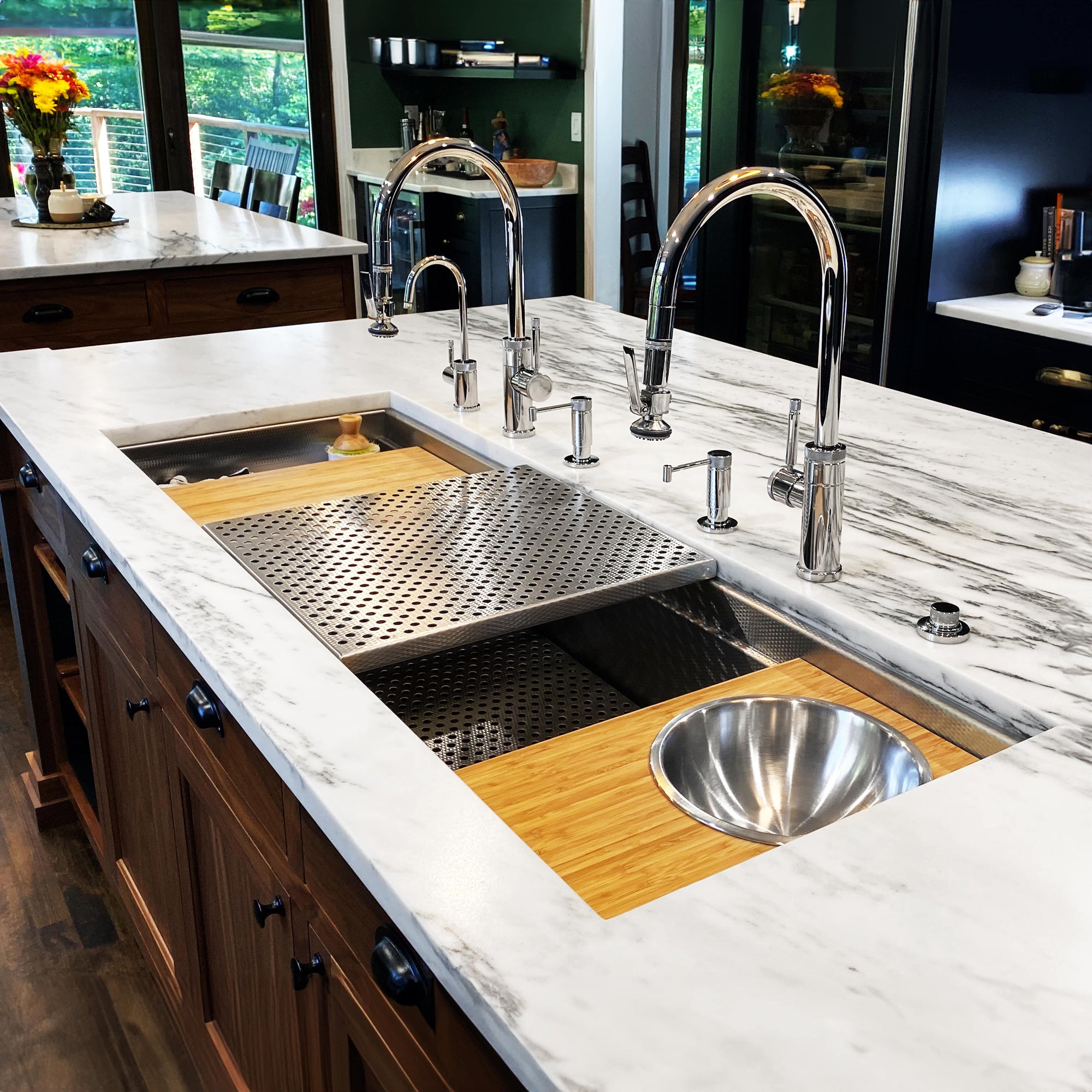 Kitchen Sink Black Stainless Steel Sink Washing, Draining and Cutting 3-in-1 Utility Sink Multi-functional Farmhouse Sink with Kitchen Sink