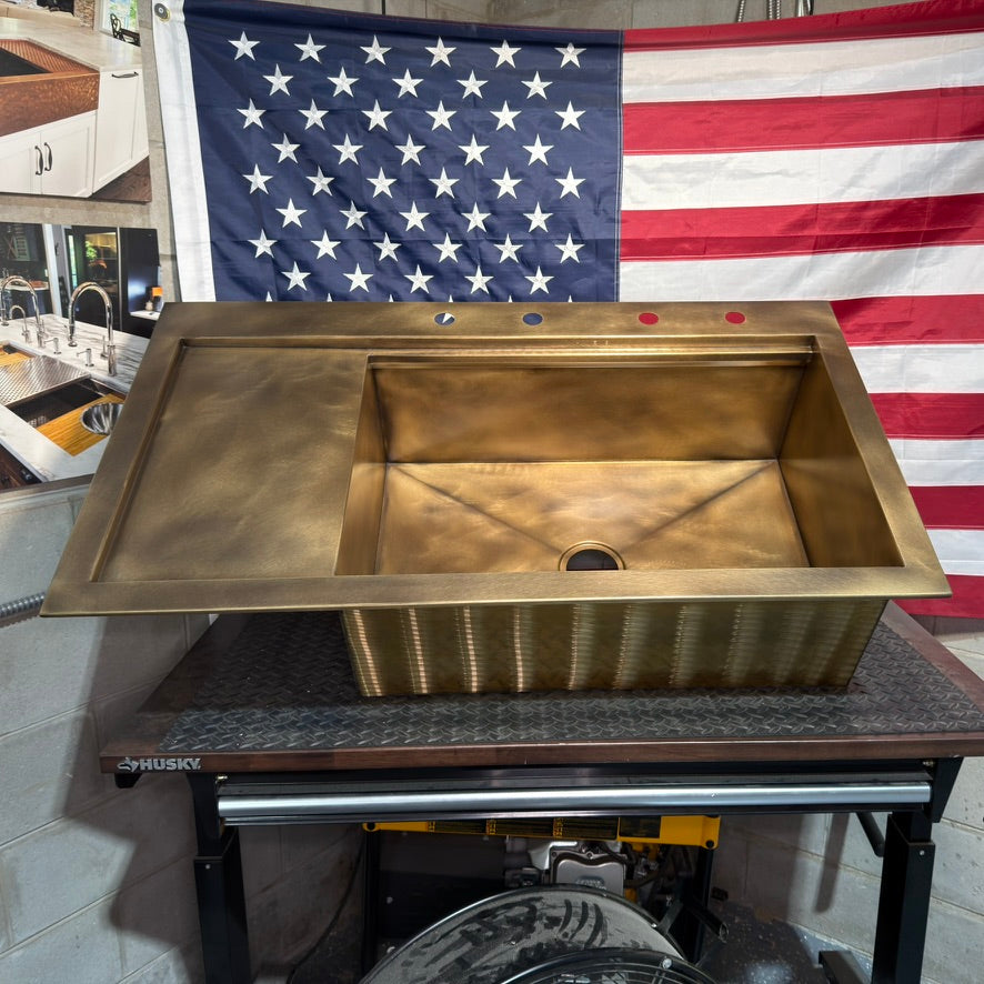 Drainboard Sink - Premium Brass