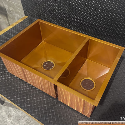 Heritage Undermount Sink - Pure Copper - Havens | Luxury Metals