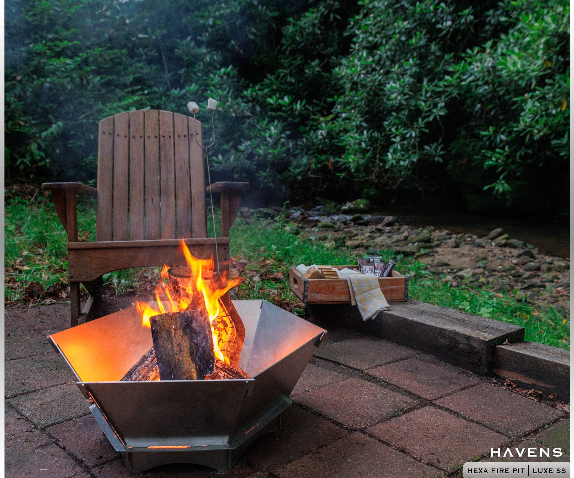 Hexa Fire Feature - Stainless - Havens | Luxury Metals