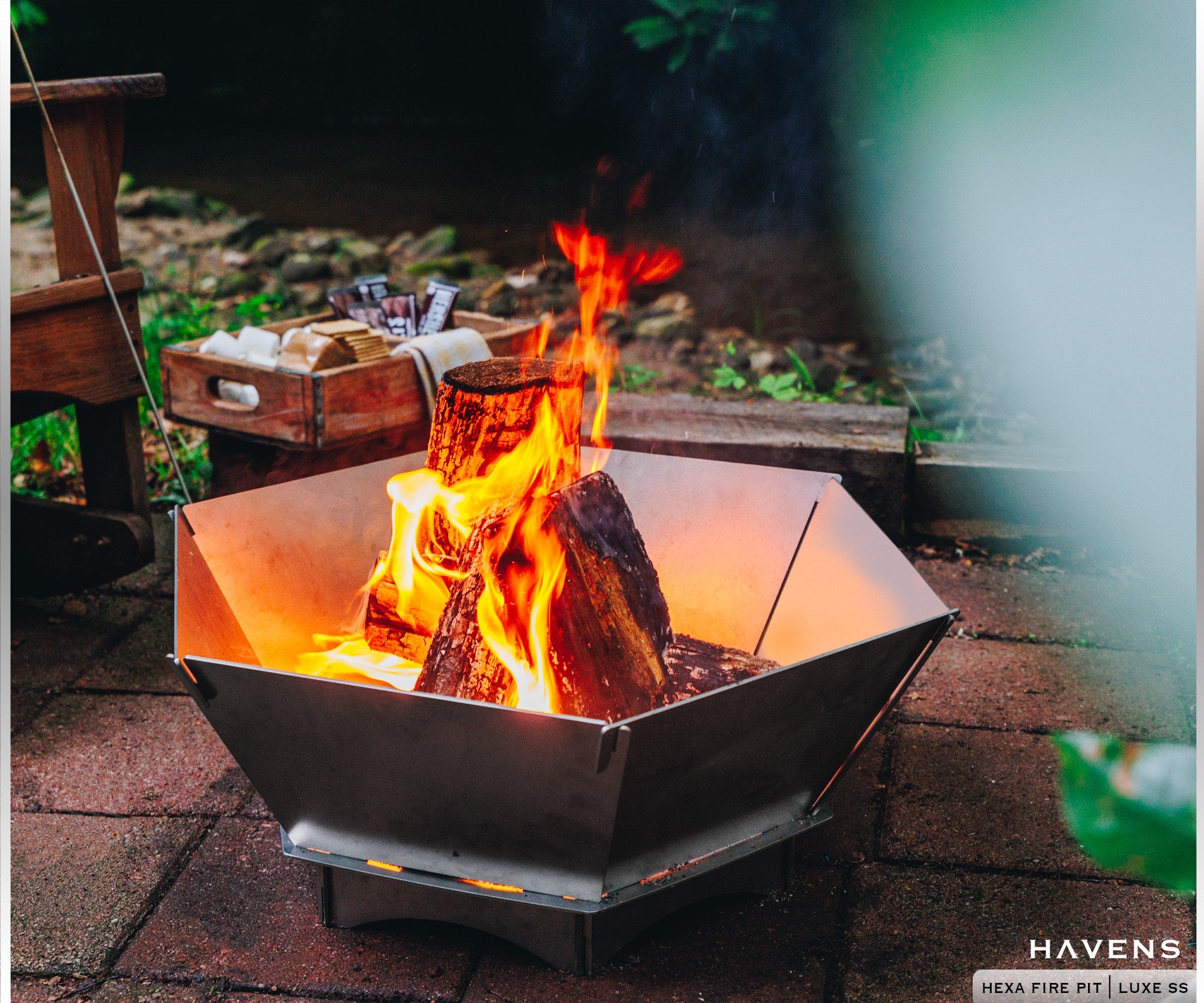 Hexa Fire Feature - Stainless - Havens | Luxury Metals