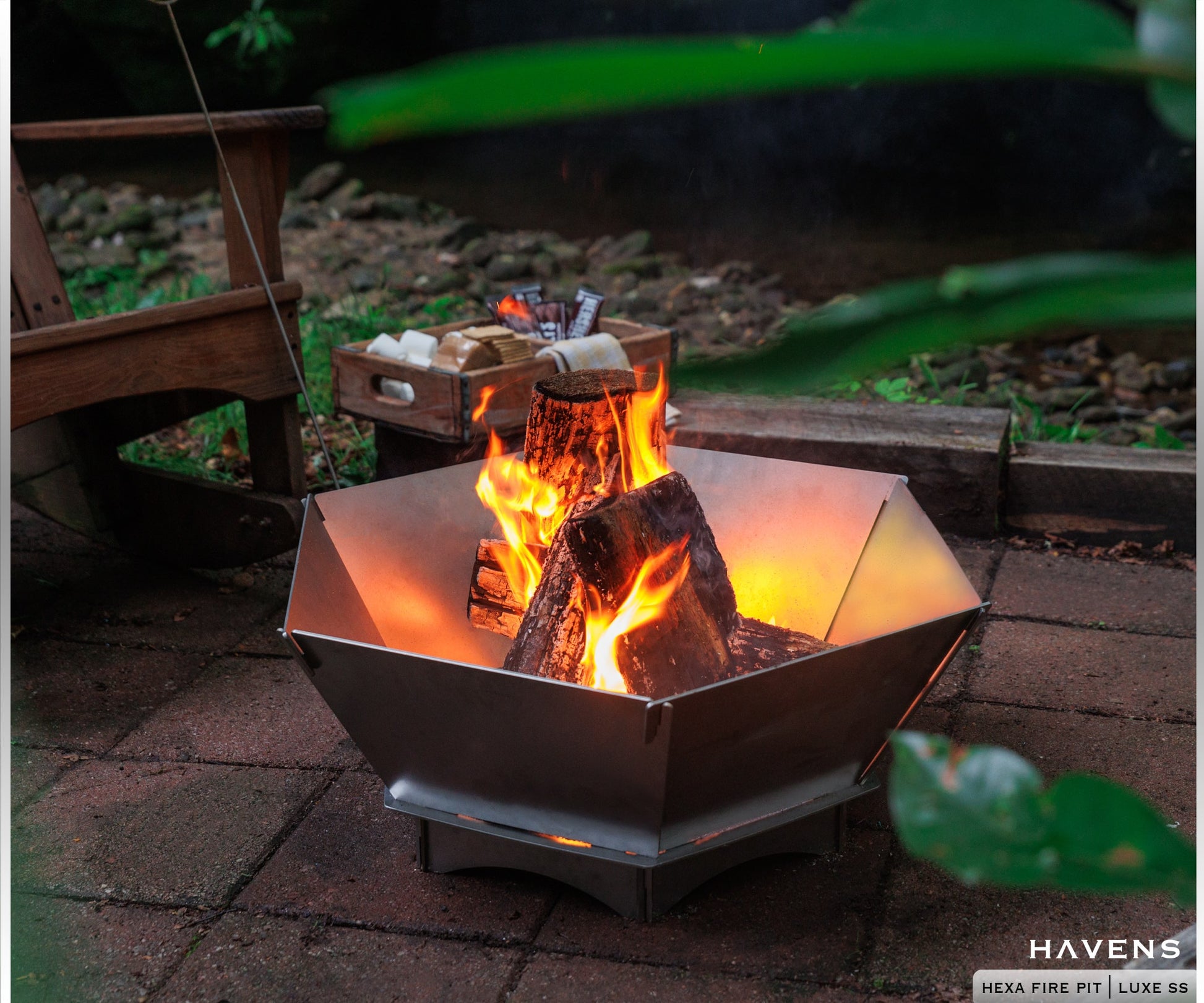 Hexa Fire Feature - Stainless - Havens | Luxury Metals