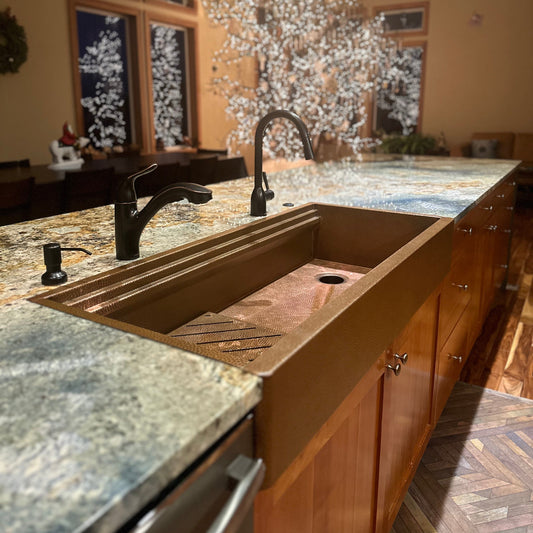 Eclipse Farmhouse Sink - Pure Copper