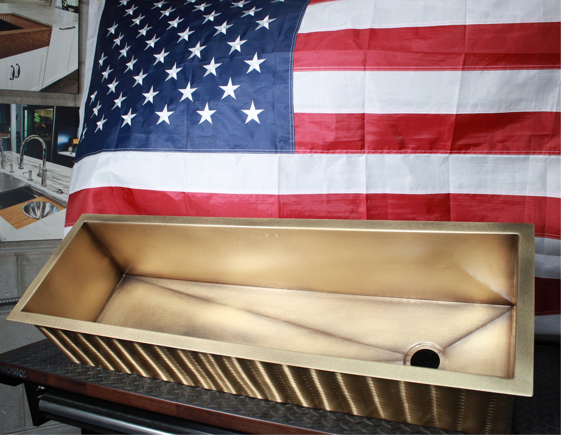 Beverage Ice Trough Sink - Premium Brass