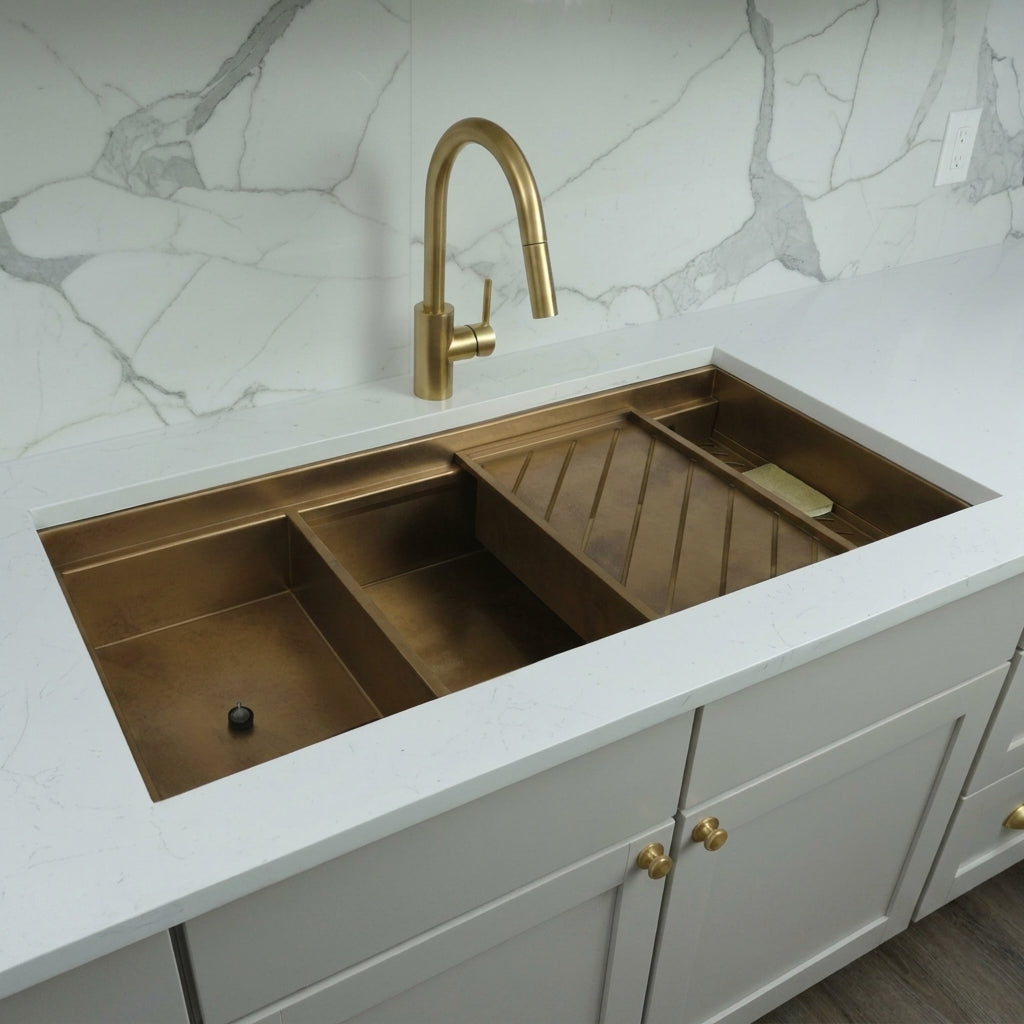 Eclipse Dual-Tier Sink - Premium Brass