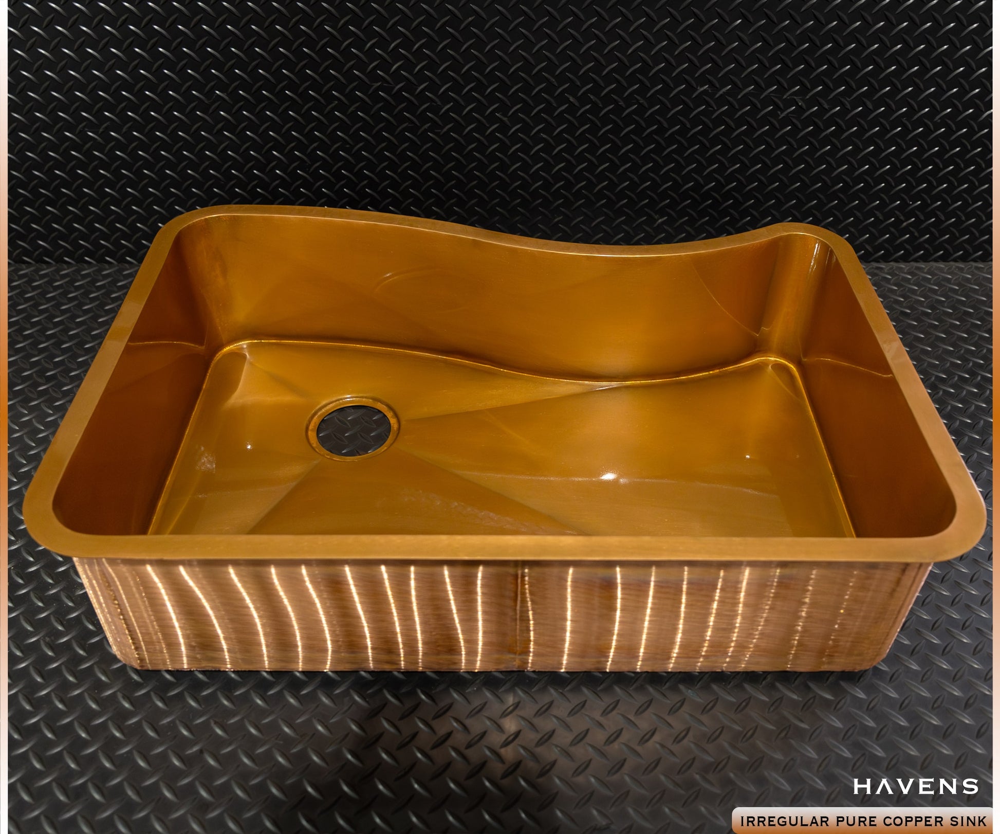 Custom Irregular Shape Sink - Pure Copper - Havens | Luxury Metals