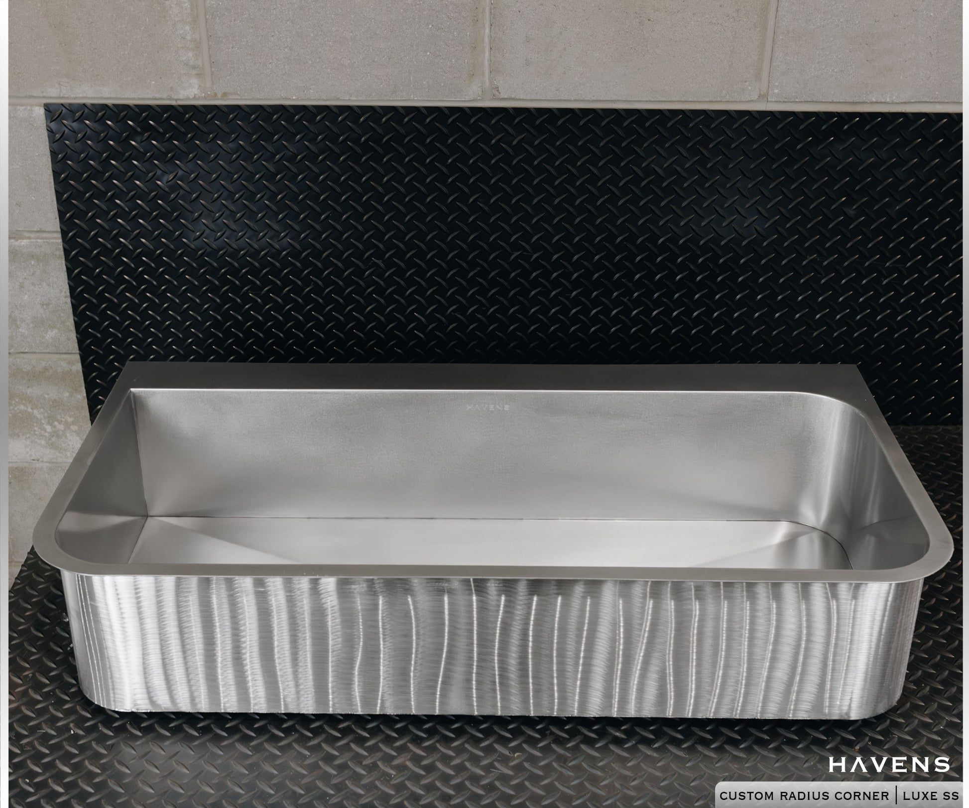 Custom Radius Corners Sink - Stainless - Havens | Luxury Metals