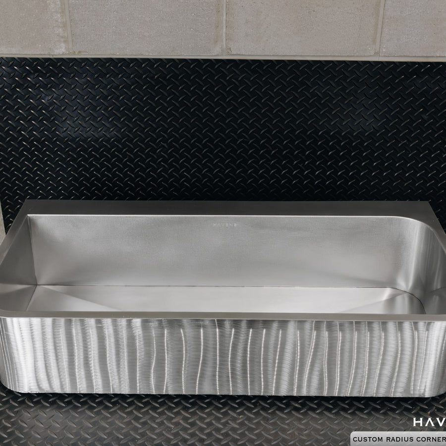 Custom Radius Corners Sink - Stainless - Havens | Luxury Metals
