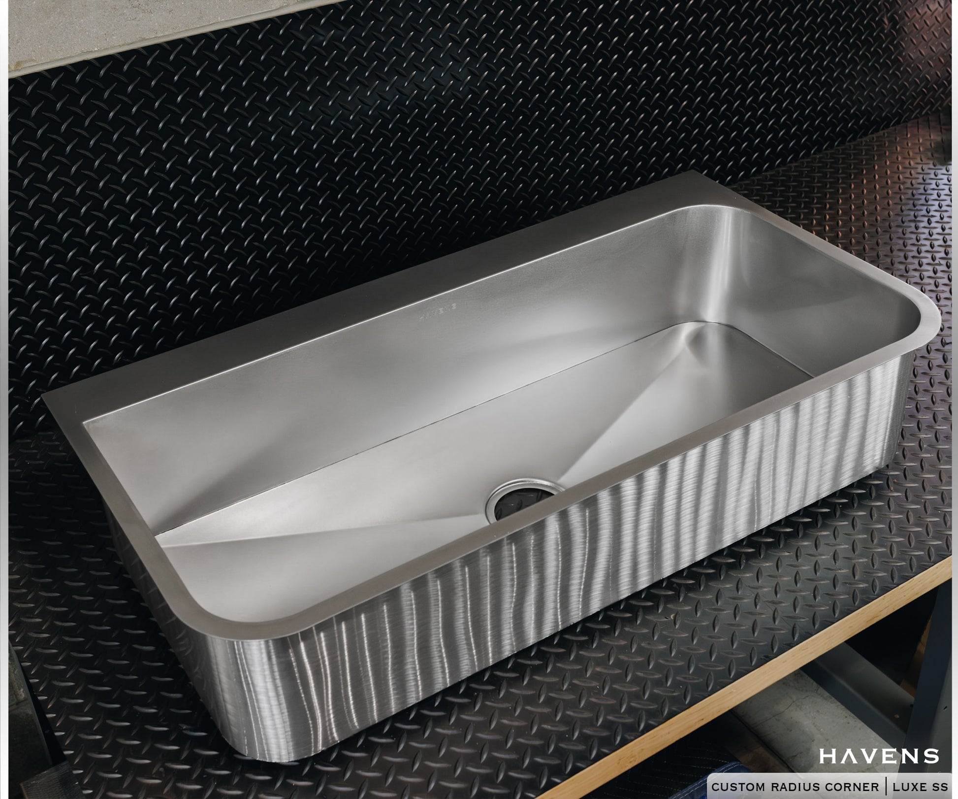 Custom Radius Corners Sink - Stainless - Havens | Luxury Metals